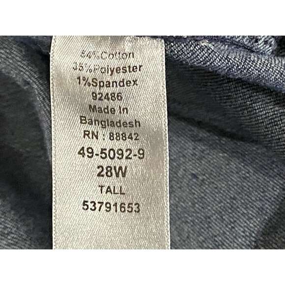 Woman Within Womens Plus 28 Tall 39X32 Elastic Waist Pull On Blue Jeans Pockets - Picture 6 of 9